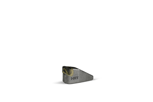 HRT® weld-on tip with abrasion resistant carbide tip (68x25x33mm). Left version